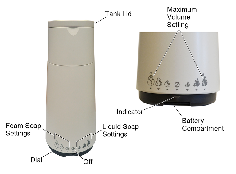 Dial foam soap online dispenser