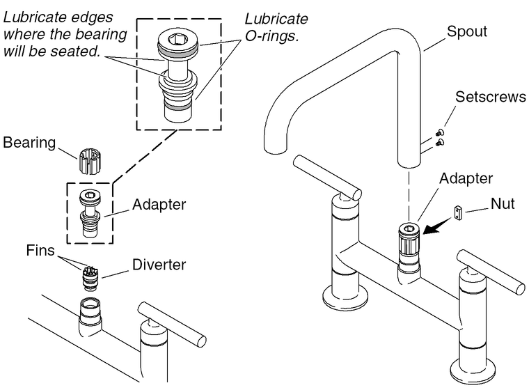 diverter valve for kitchen sink sprayer